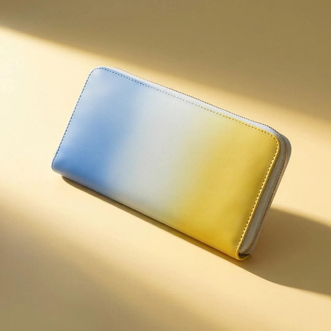 Irodori Tri-color Round Long Wallet