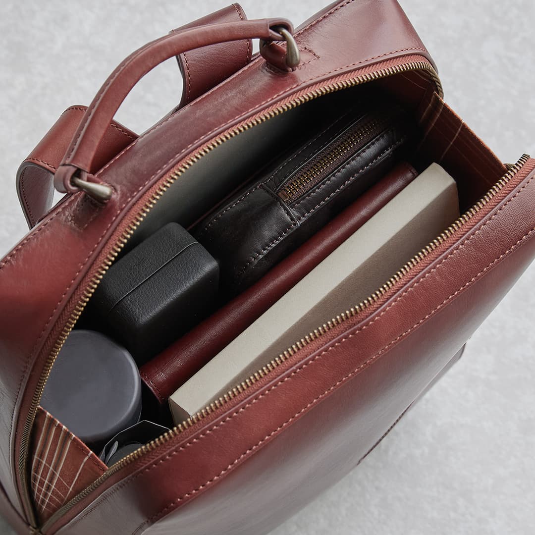 Antique Square Backpack | Leather Laptop Backpack