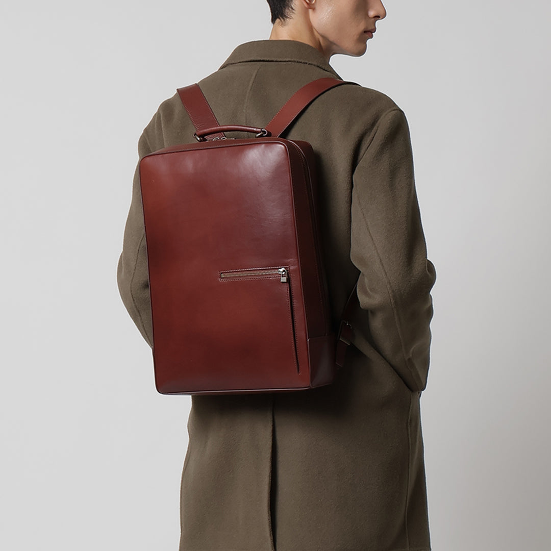 Antique Square Backpack Large | Large Leather Laptop Backpack