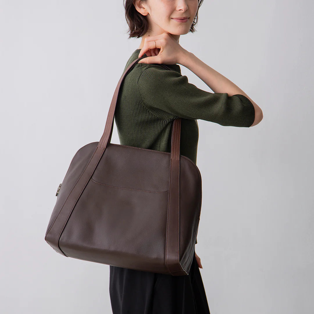 Boston Tote M | Leather Laptop Tote Bag