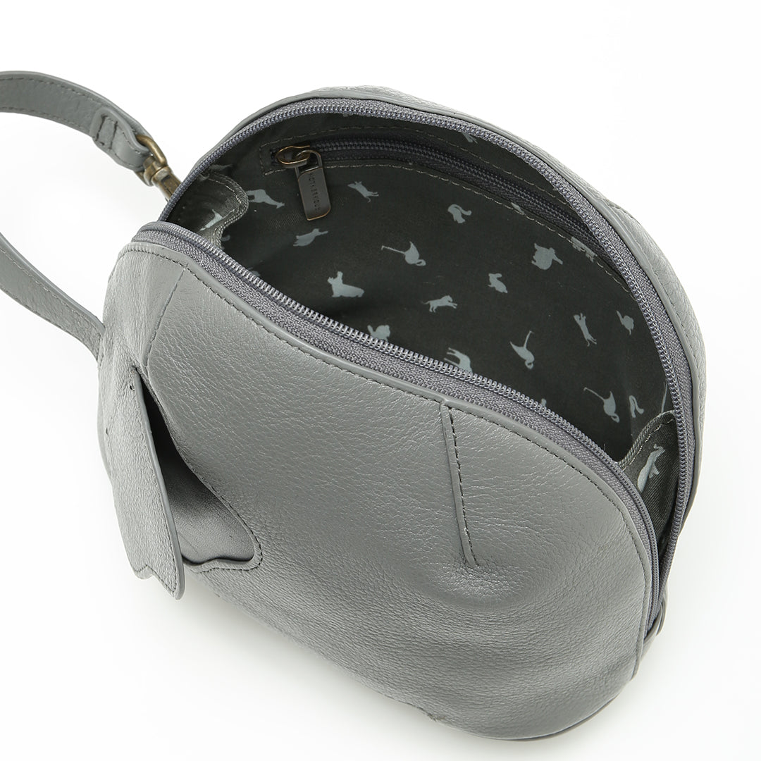 Zousan (Elephant) Leather Pouch | Puffy & Adorable